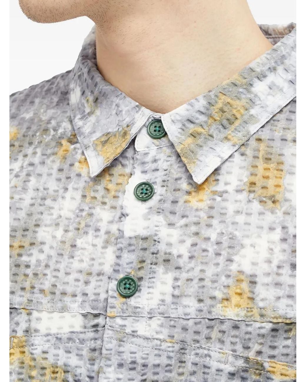 Camicia Distorted Heat di Brain Dead in White da Uomo