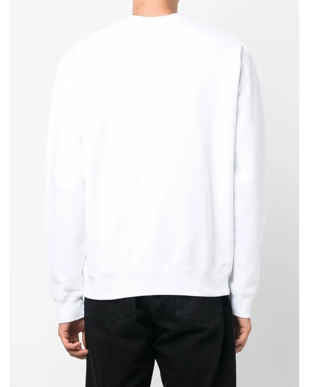 DSquared² White Logo-Print Cotton Sweatshirt for men