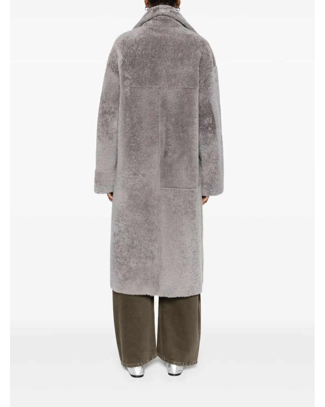 Arma Gray Shearling-Mantel