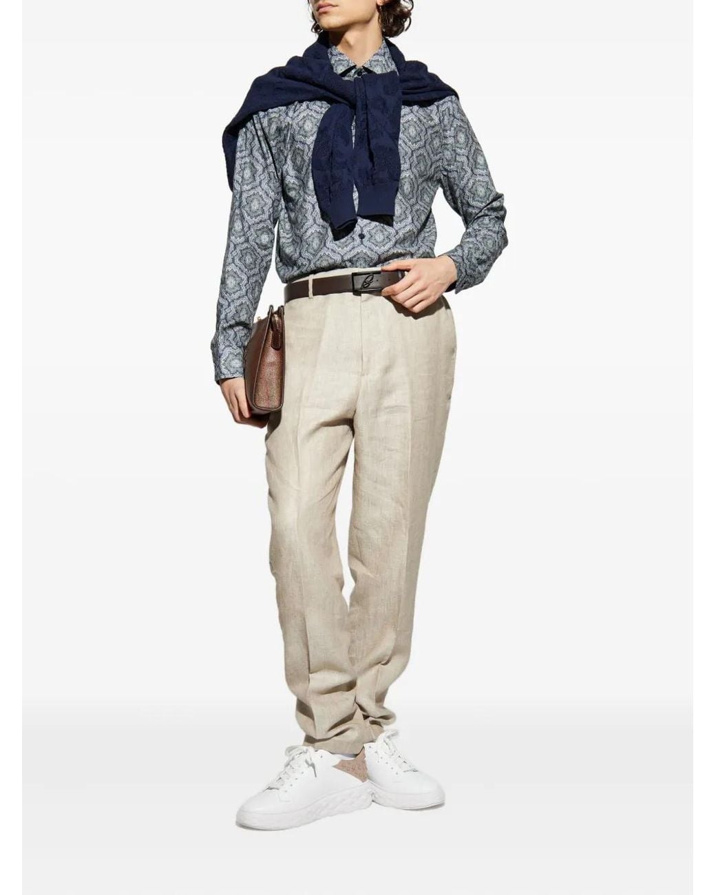 Etro Blue Patterned Shirt for men