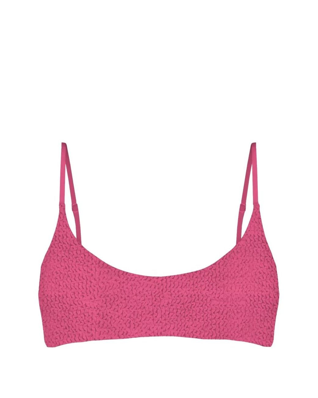 Mc2 Saint Barth Pink Haut De Bikini Judy À Effet Froissé