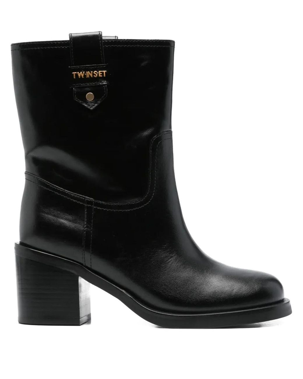 Twinset Black 70Mm Block-Heel Ankle Boots
