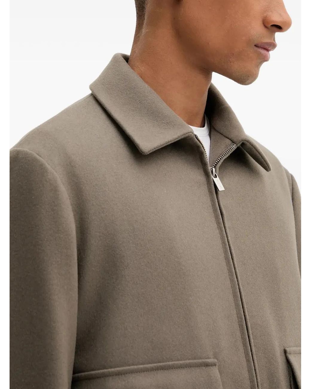 Barena Gray Flap-Pocket Zip-Up Jacket for men