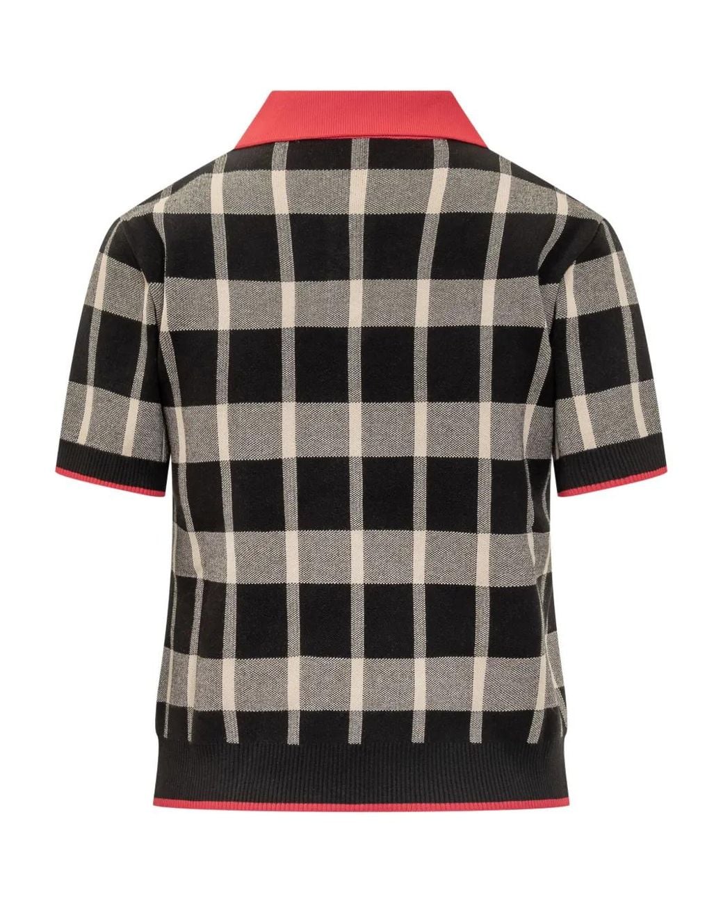 MSGM Black Knit Polo Shirt