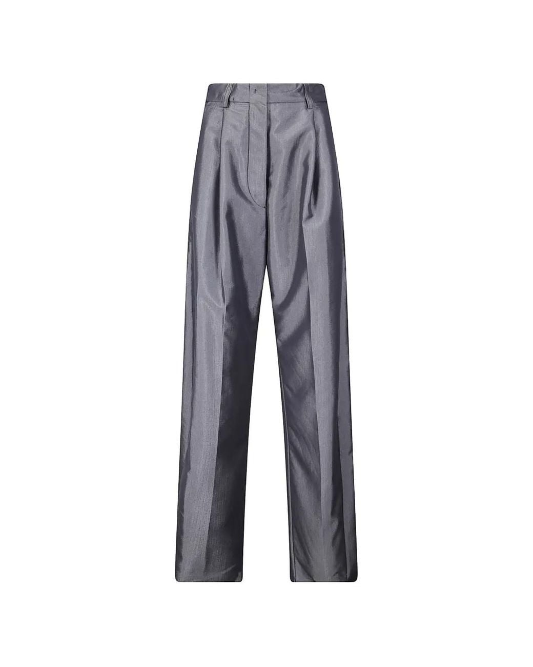 Thelatest Blue Pleated Pinstripe Trousers
