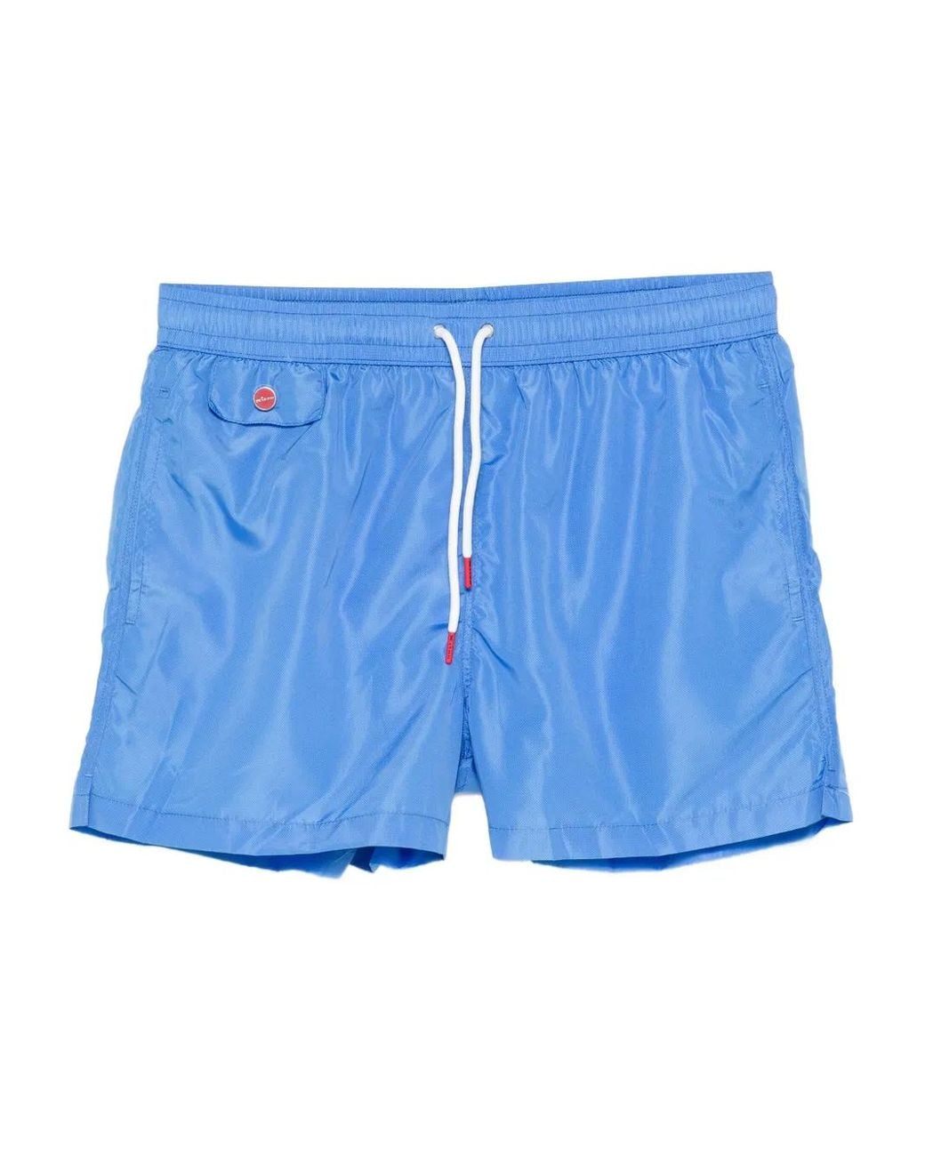Kiton Blue Drawstring-Waist Swim Shorts for men