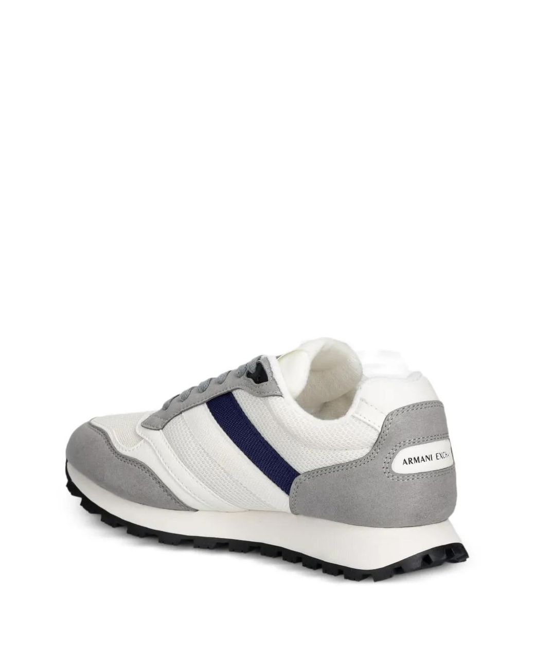 ARMANI EXCHANGE White Logo-Print Low-Top Sneakers for men