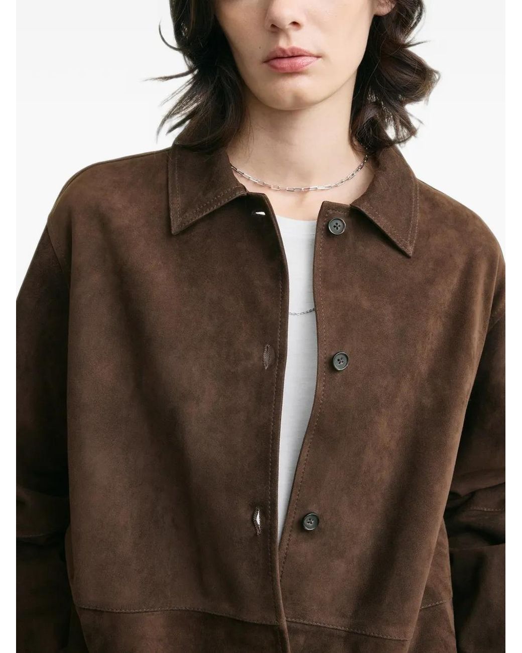 Totême Brown Soft Suede Overshirt