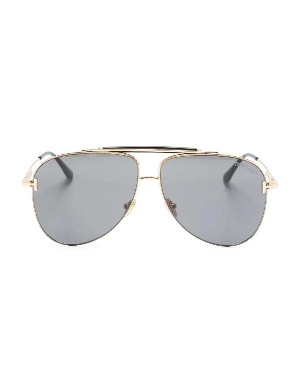 Tom Ford Gray T-Logo Pilot-Frame Sunglasses for men