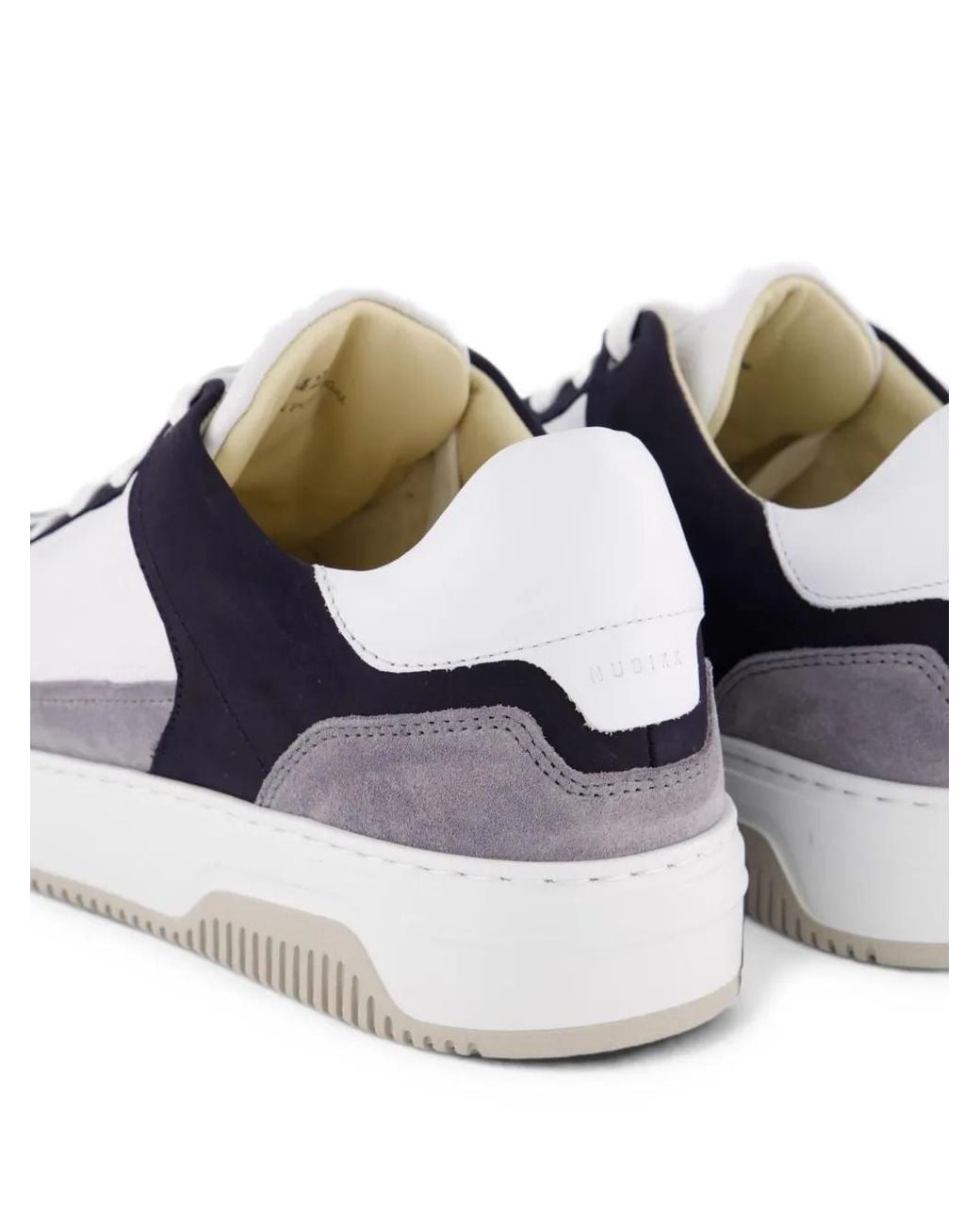Nubikk White Basket Court Sneakers for men