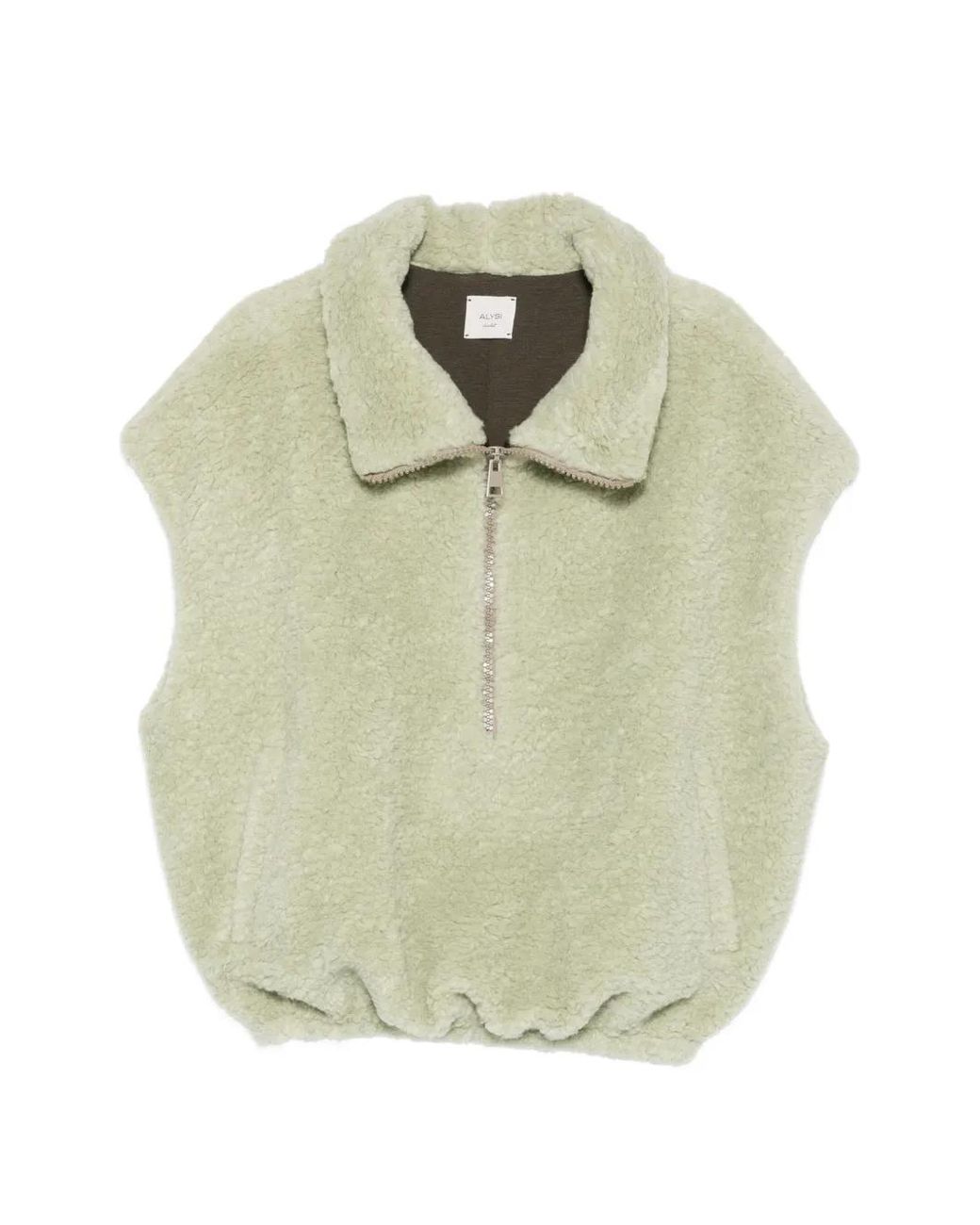 Alysi Green Sleeveless Half-Zip Gilet