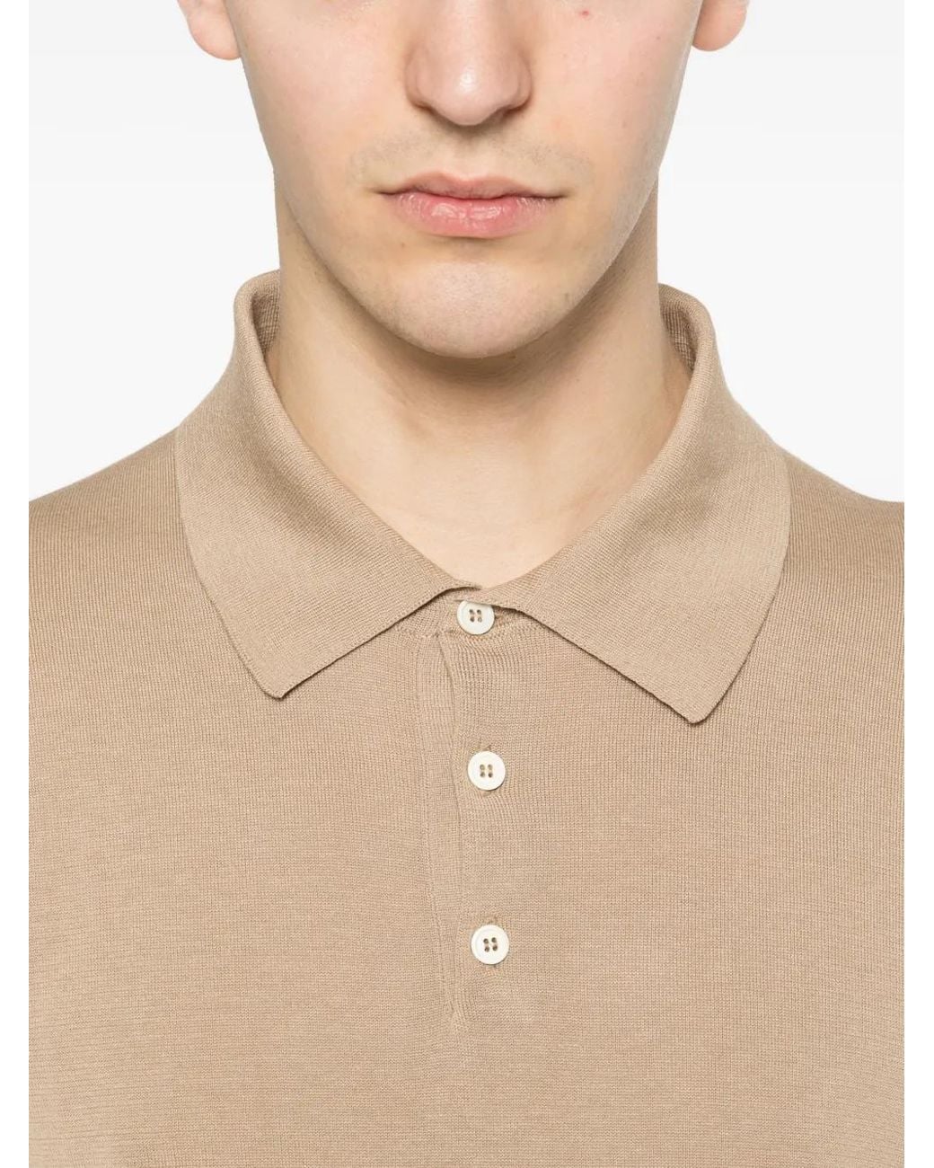 Zanone Natural Buttoned Polo Shirt for men