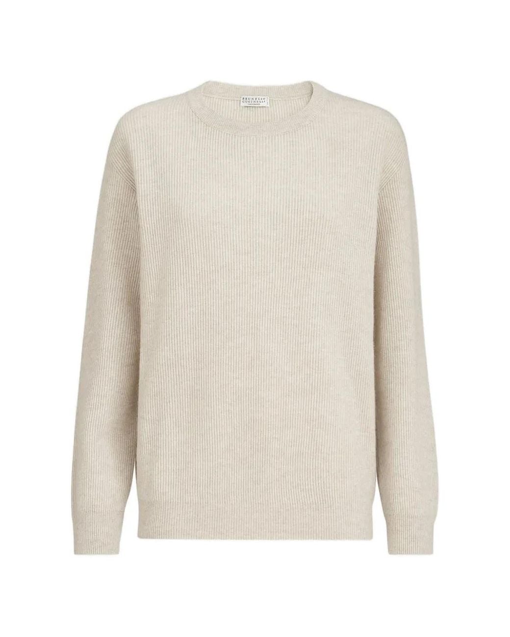 Brunello Cucinelli Natural Long-sleeve Knitted Jumper