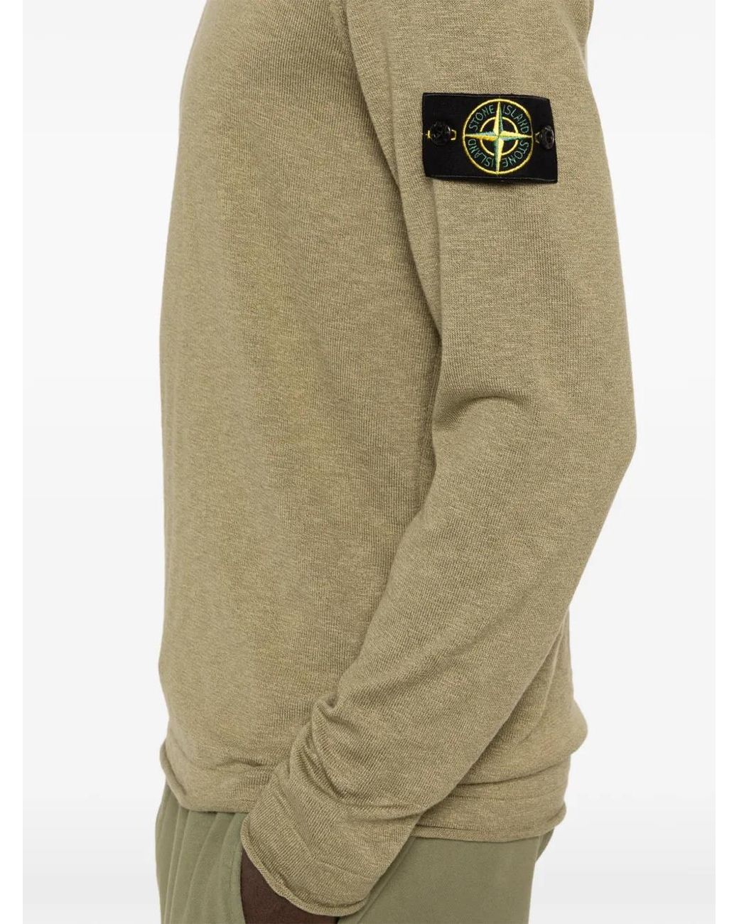 Stone Island Green 5100052 Organic Cotton And Nylon Sweater for men