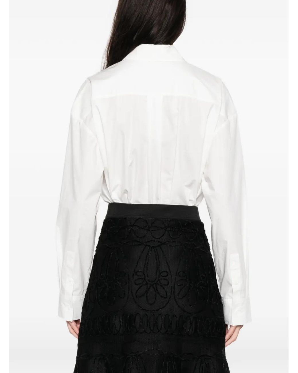 Maje Black Embroidered Basket-Weave Knit Skirt