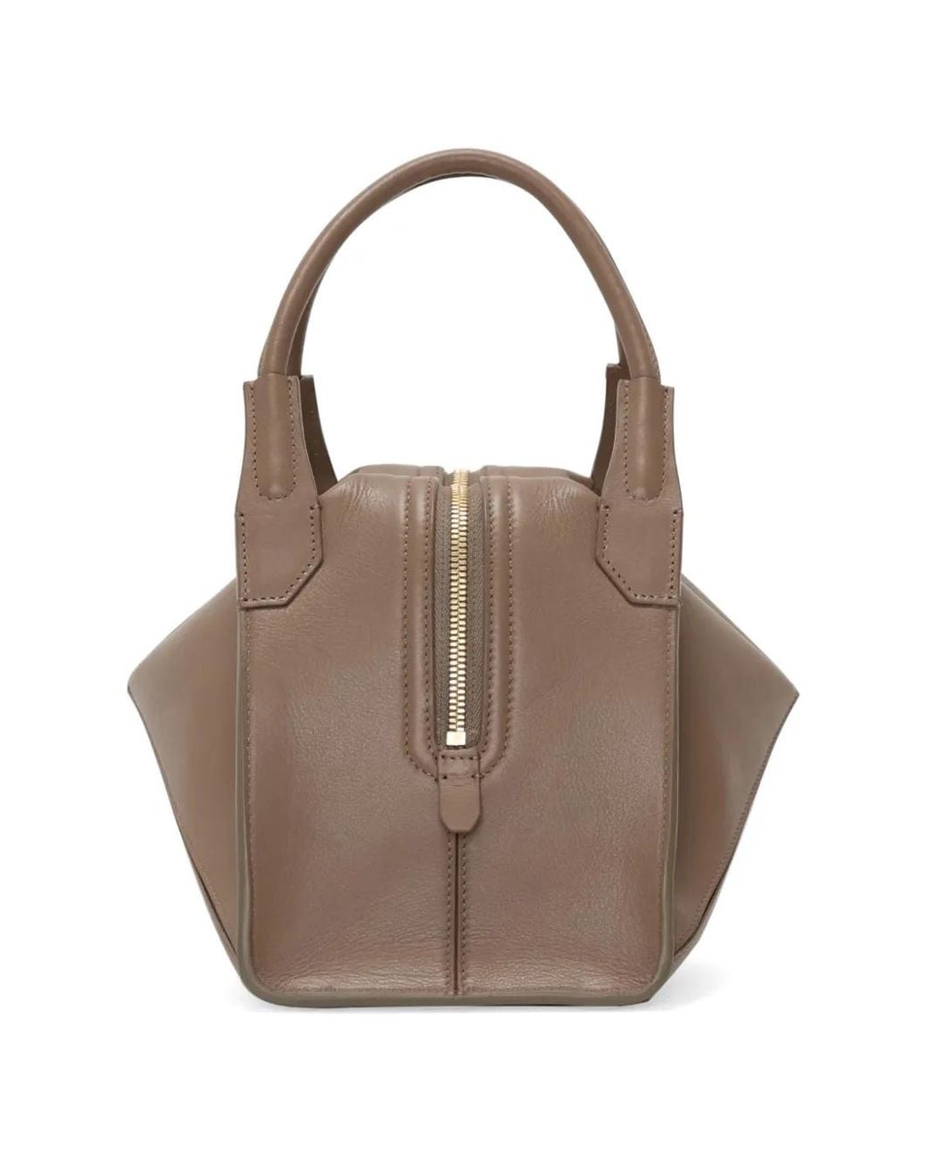 Victoria Beckham Brown Plié Leather Shoulder Bag