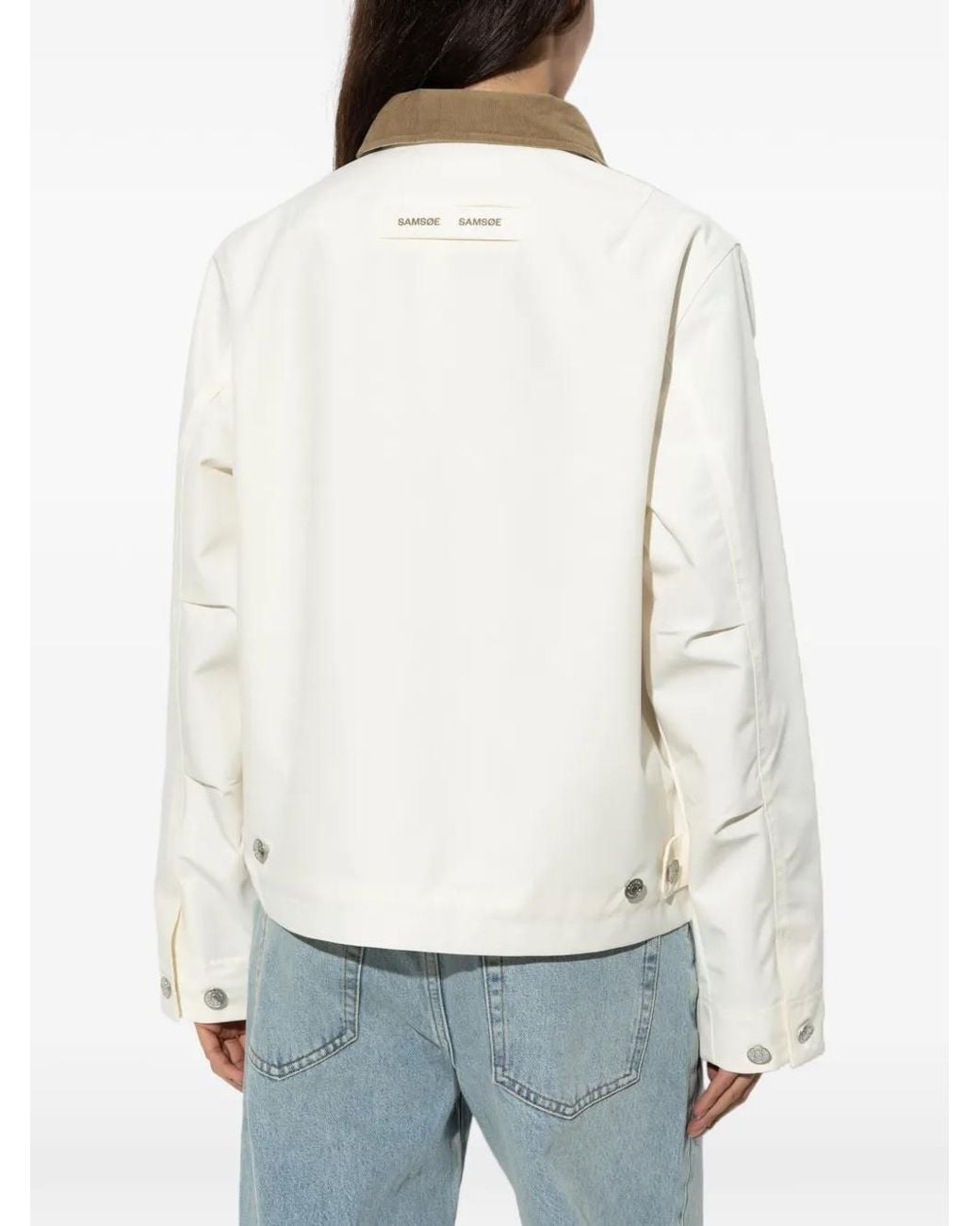 Samsøe & Samsøe White Sarobinson Corduroy-Collar Jacket