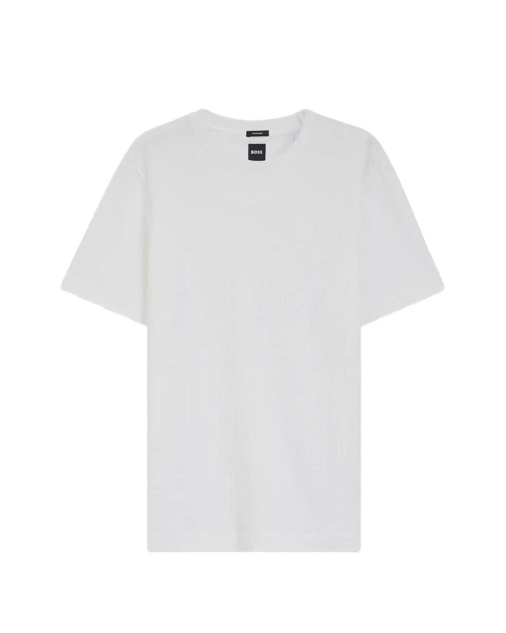 Boss White Waffle-Knit T-Shirt for men