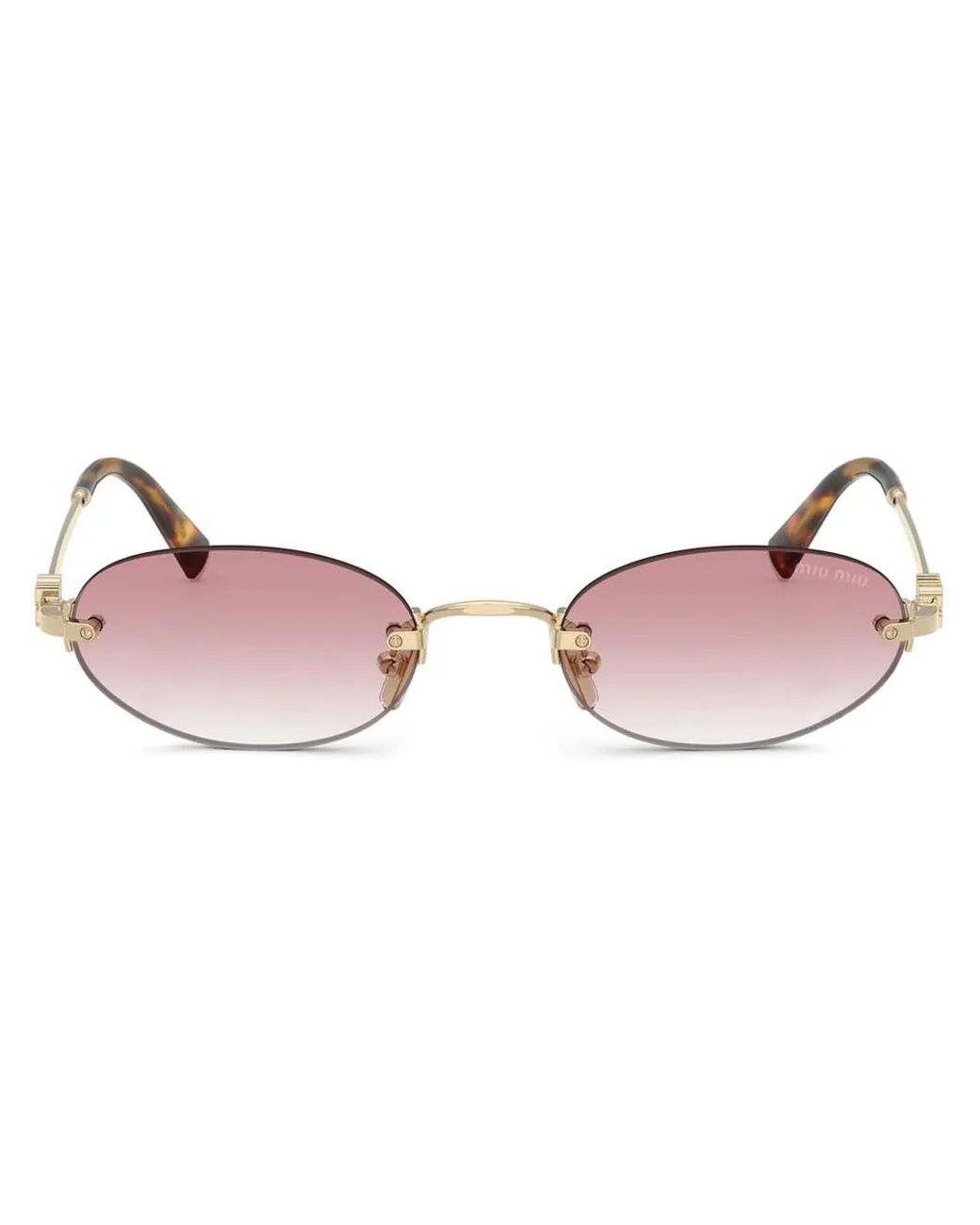 Miu Miu Pink Oval-Frame Sunglasses