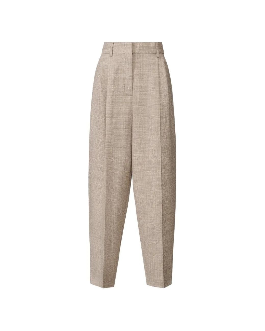 Fabiana Filippi White Pleated Check-Pattern Trousers