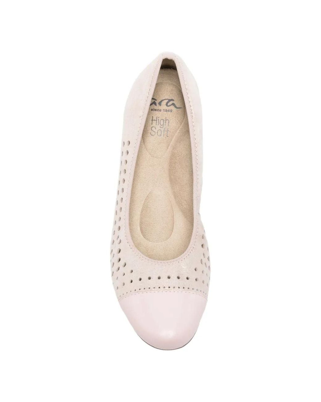 Ara Pink Perforated Cap-Toe Pumps