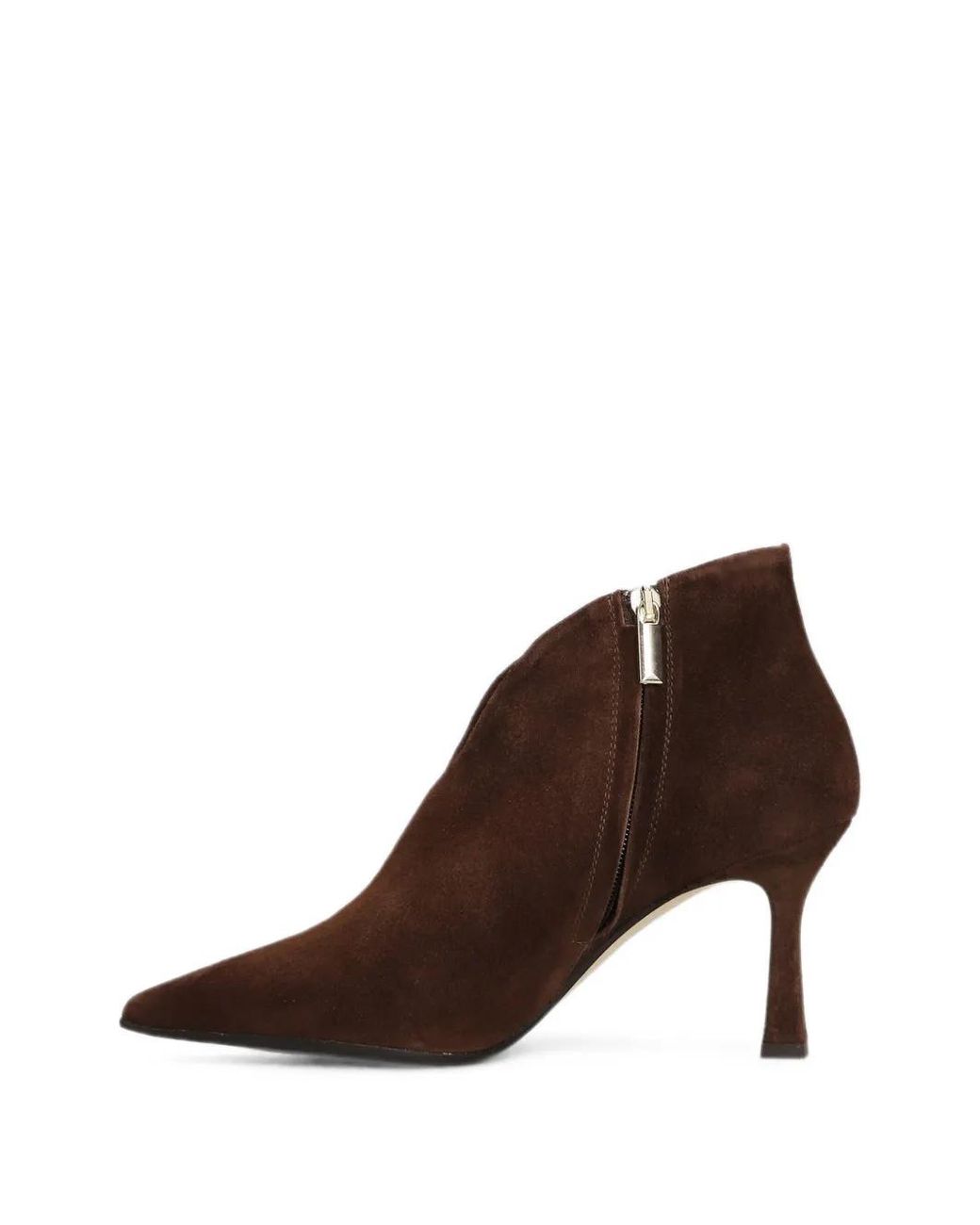 The Seller Brown Pointed-Toe V-Cut Ankle Boots