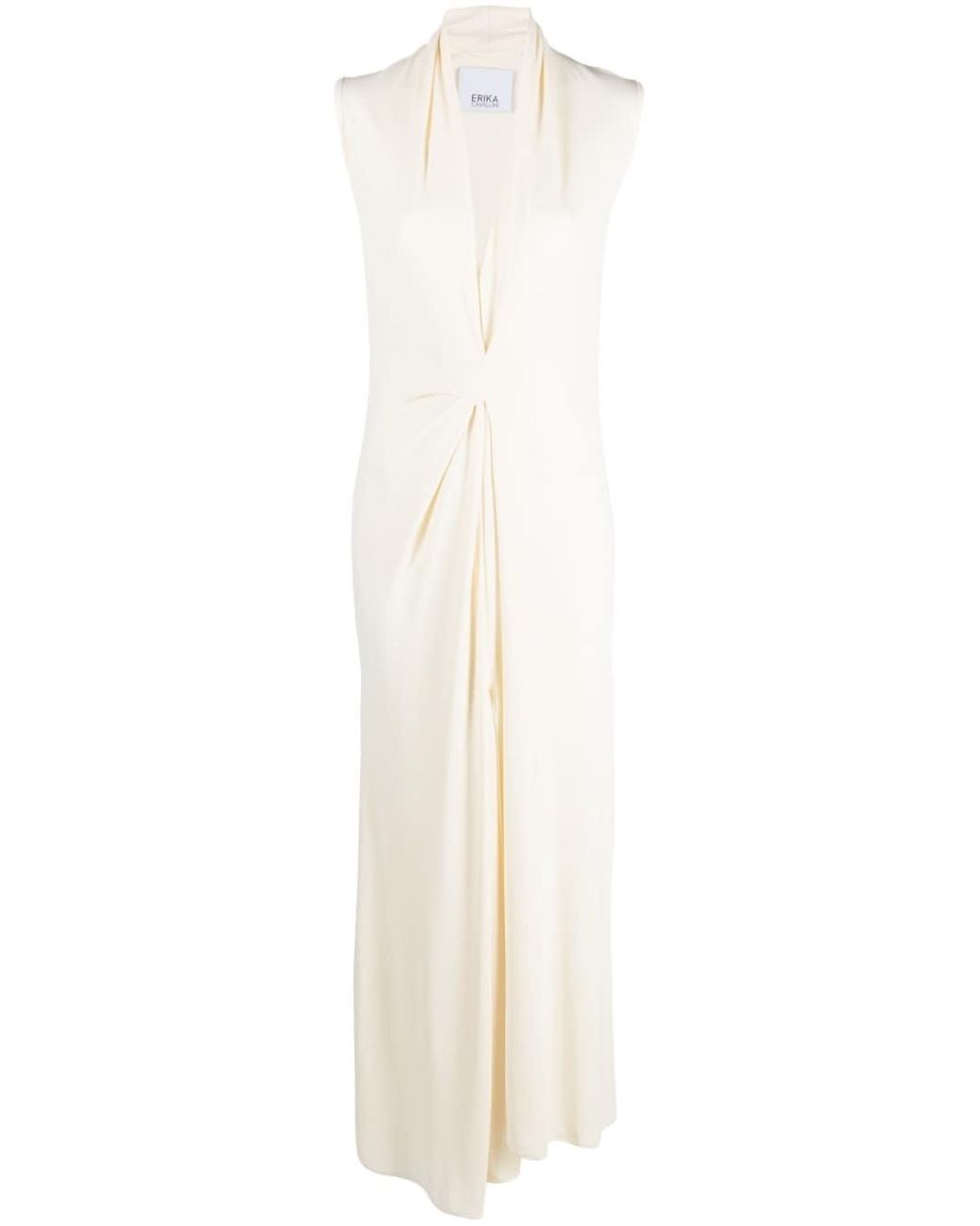 Erika Cavallini Semi Couture V-neck Stretch-design Dress in White | Lyst