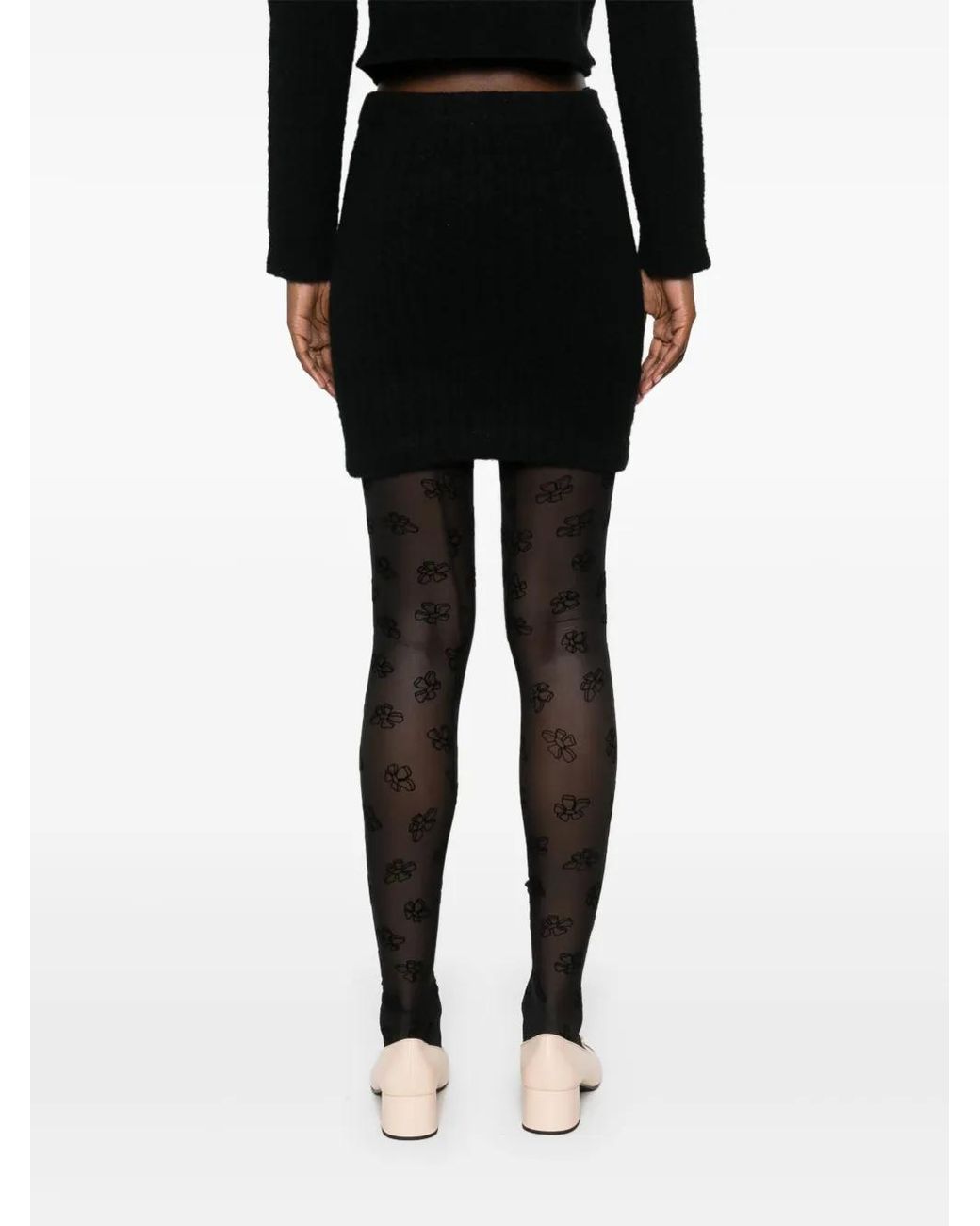 Self-Portrait Black Wool Blend Mini Skirt