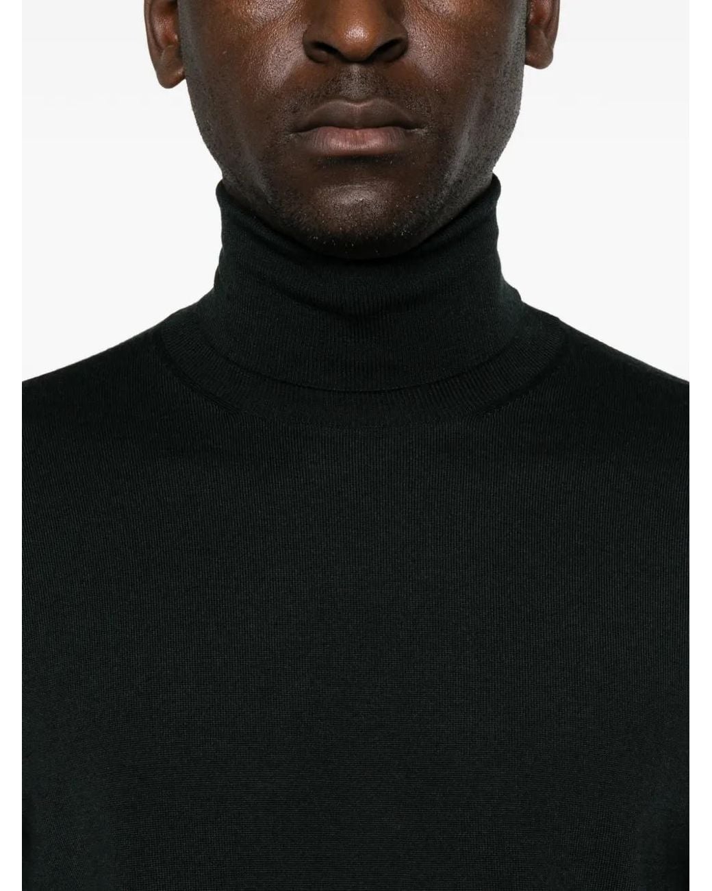 FILIPPO DE LAURENTIIS Black Roll-Neck Long-Sleeves Sweater for men