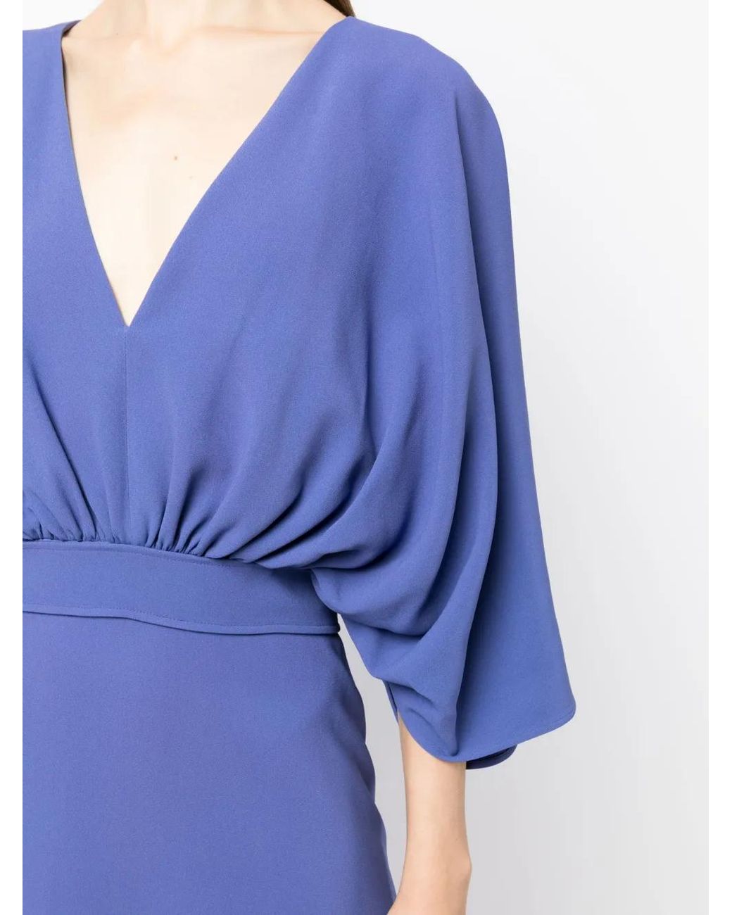 Elie Saab Blue Cady Floor-Length Gown