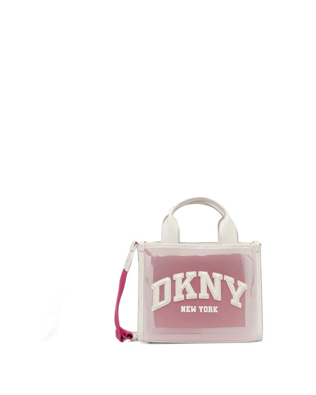 DKNY Pink Logo-Patch Mesh Tote Bag