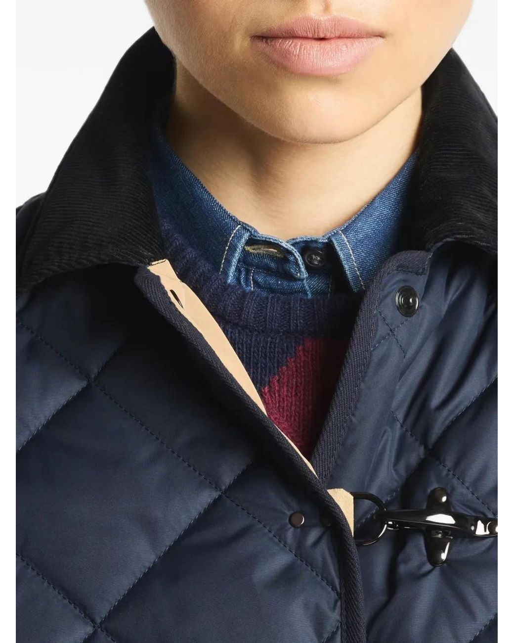 Fay Blue Veste Matelassée À Fermeture Mousqueton
