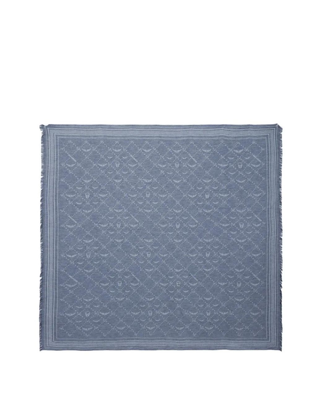 Zadig & Voltaire Blue Écharpe Liz En Jean À Motif Monogrammé