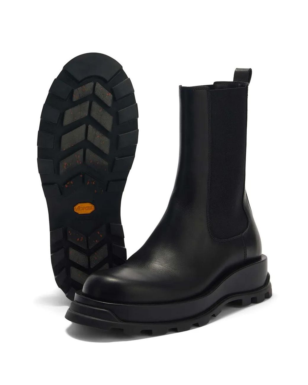 Jil Sander Black Leather Chelsea Boots