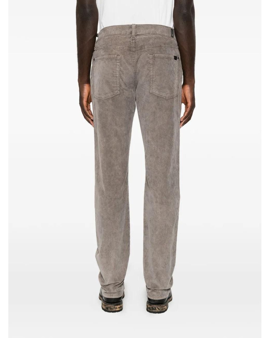 7 For All Mankind Gray The Straight Corduroy Trousers for men
