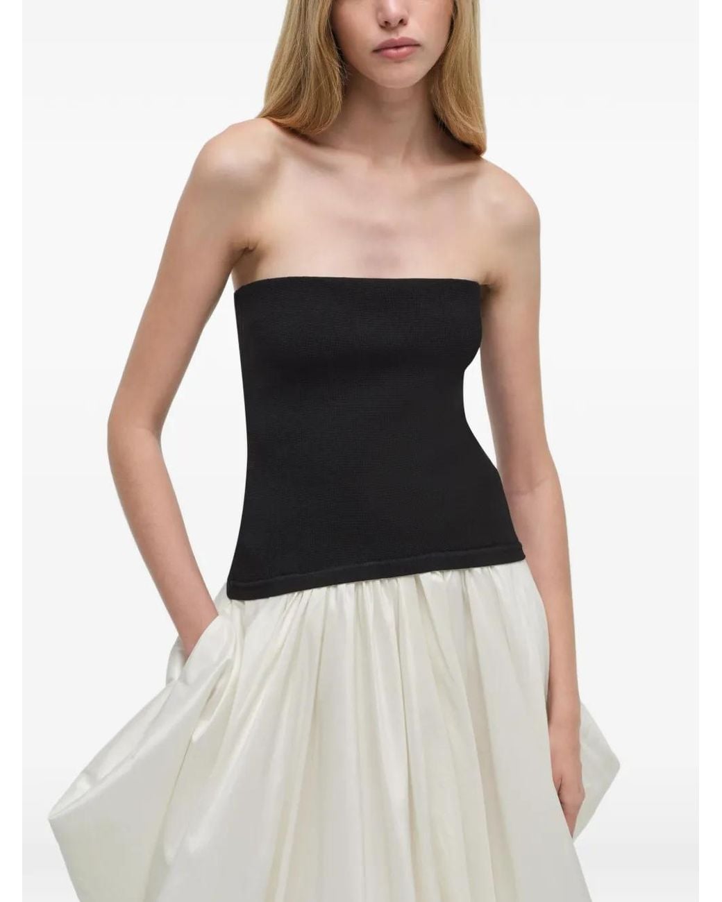 Jonathan Simkhai White Izzy Strapless Midi Dress