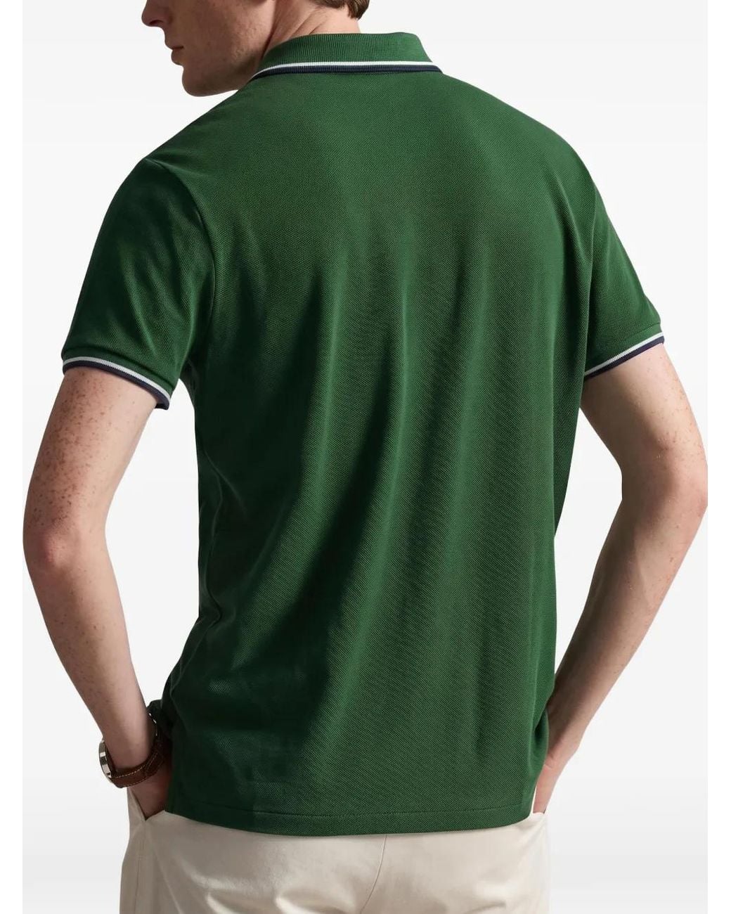 Polo Ralph Lauren Green Custom Slim Fit Mesh Polo Shirt for men