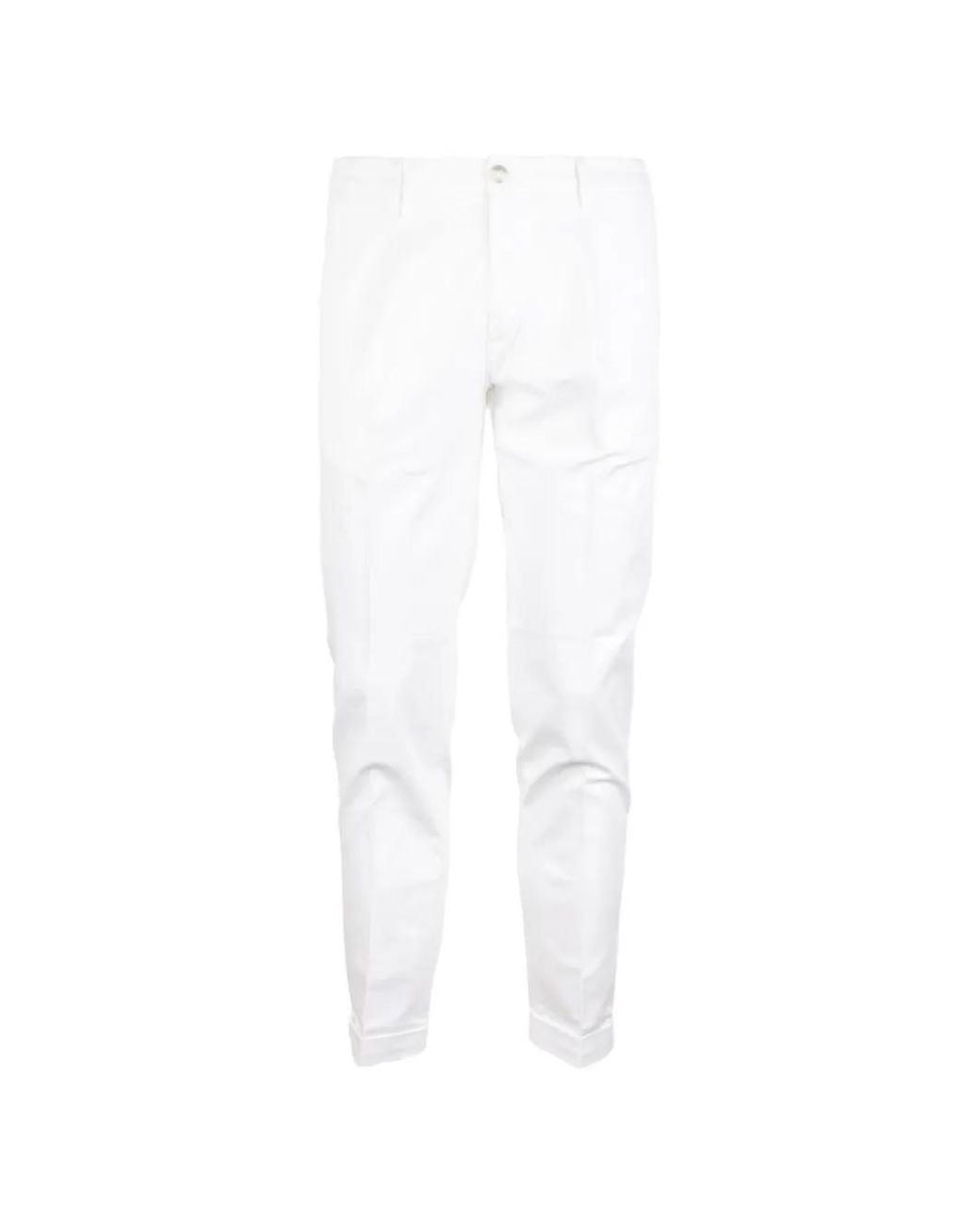 Re-hash White Pressed-Crease Slim-Fit Trousers for men