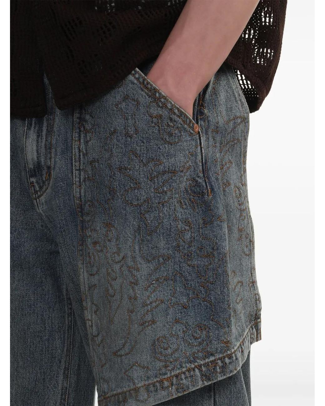 ANDERSSON BELL Blue Straight-Leg Jeans for men