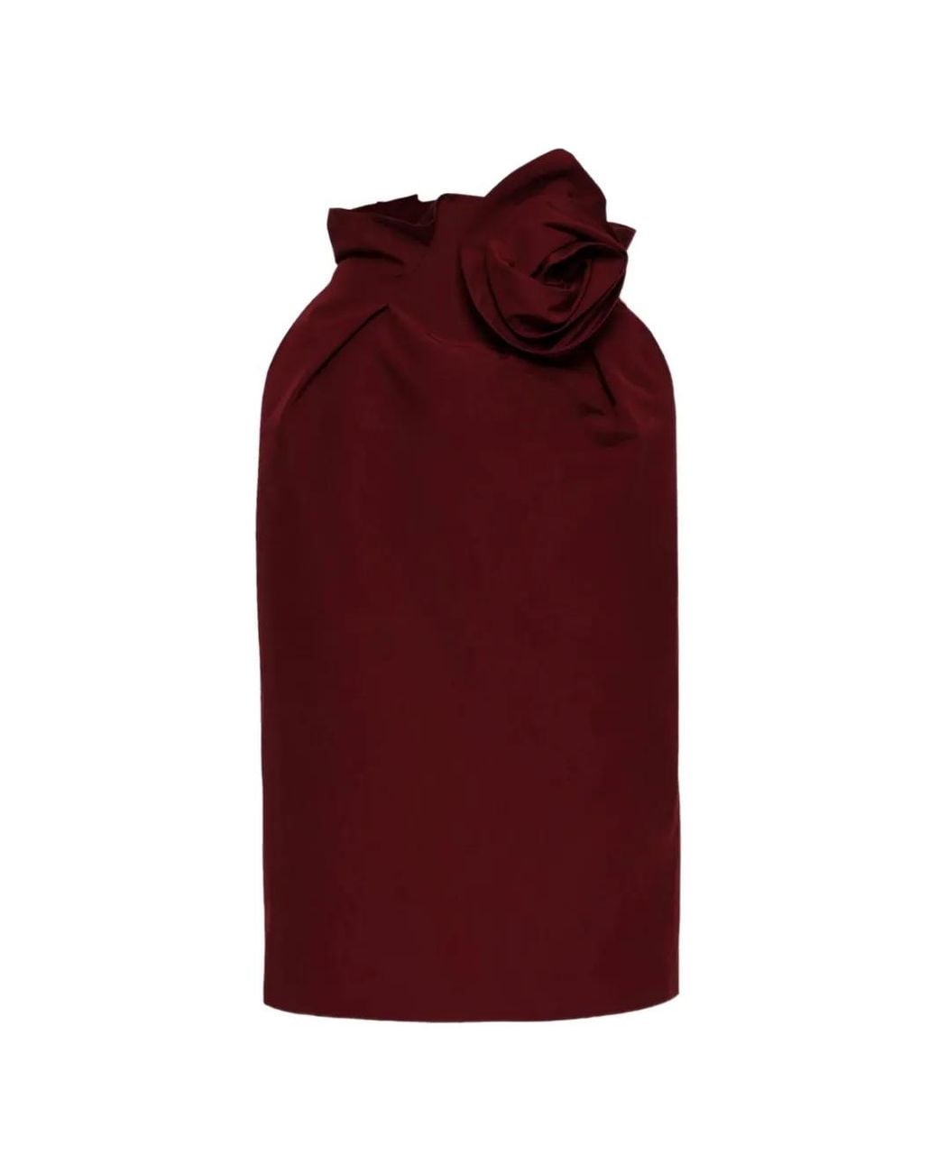 Magda Butrym Red Rose-Detail Knotted Midi Skirt