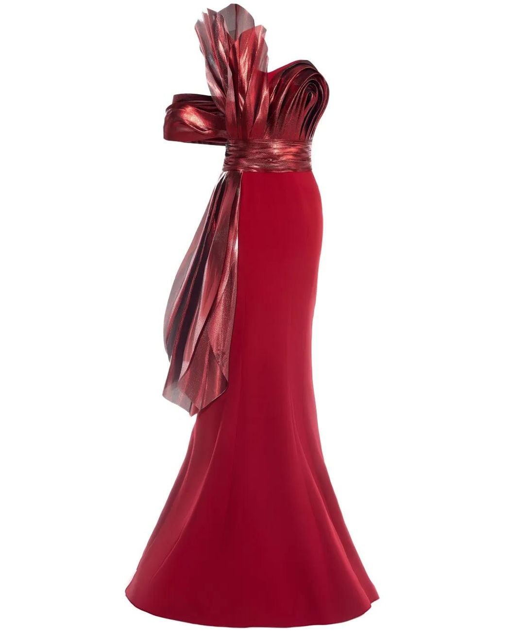 Gaby Charbachy Red Asymmetric Gown