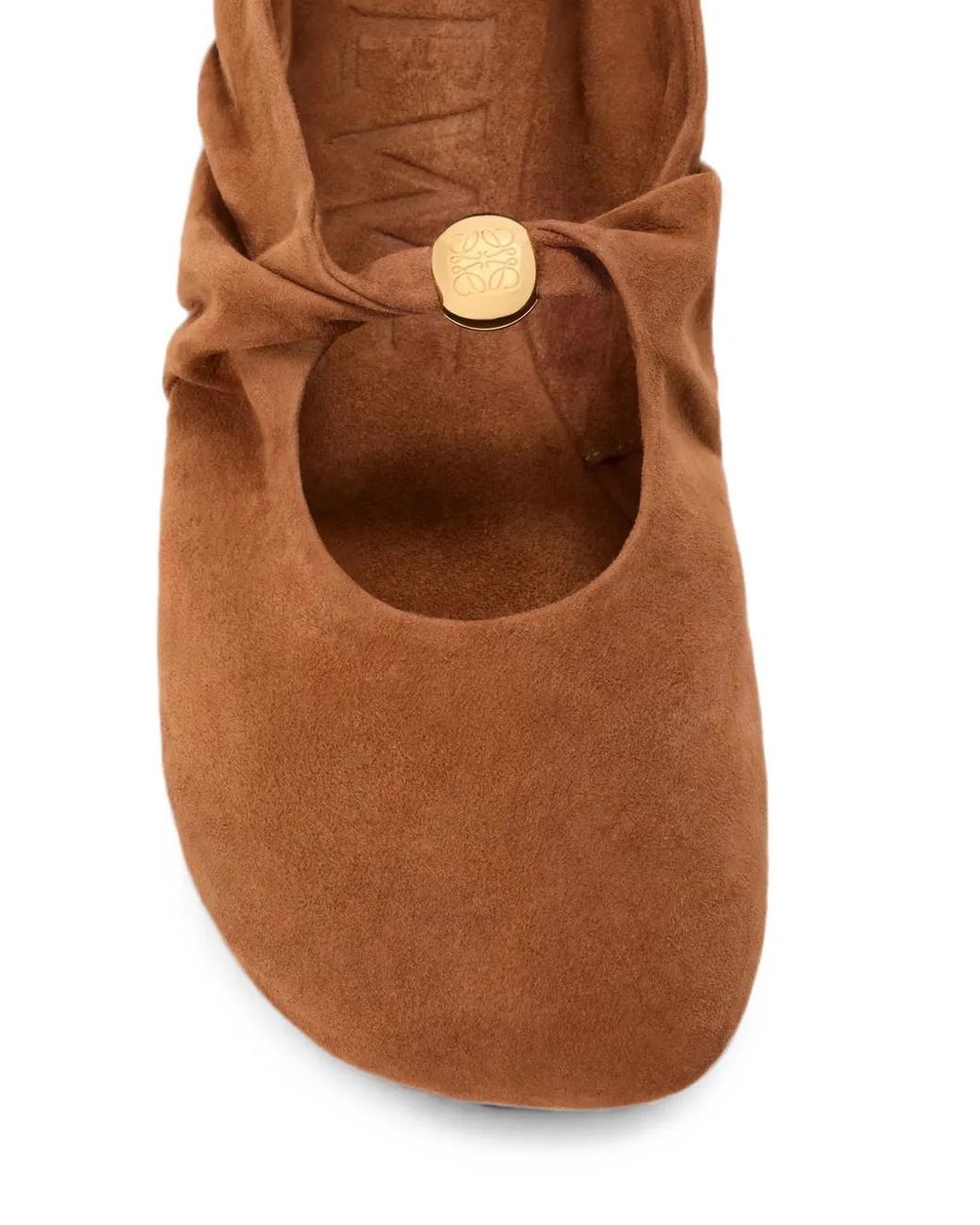 Loewe Brown Pebble Soft Ballet Flats