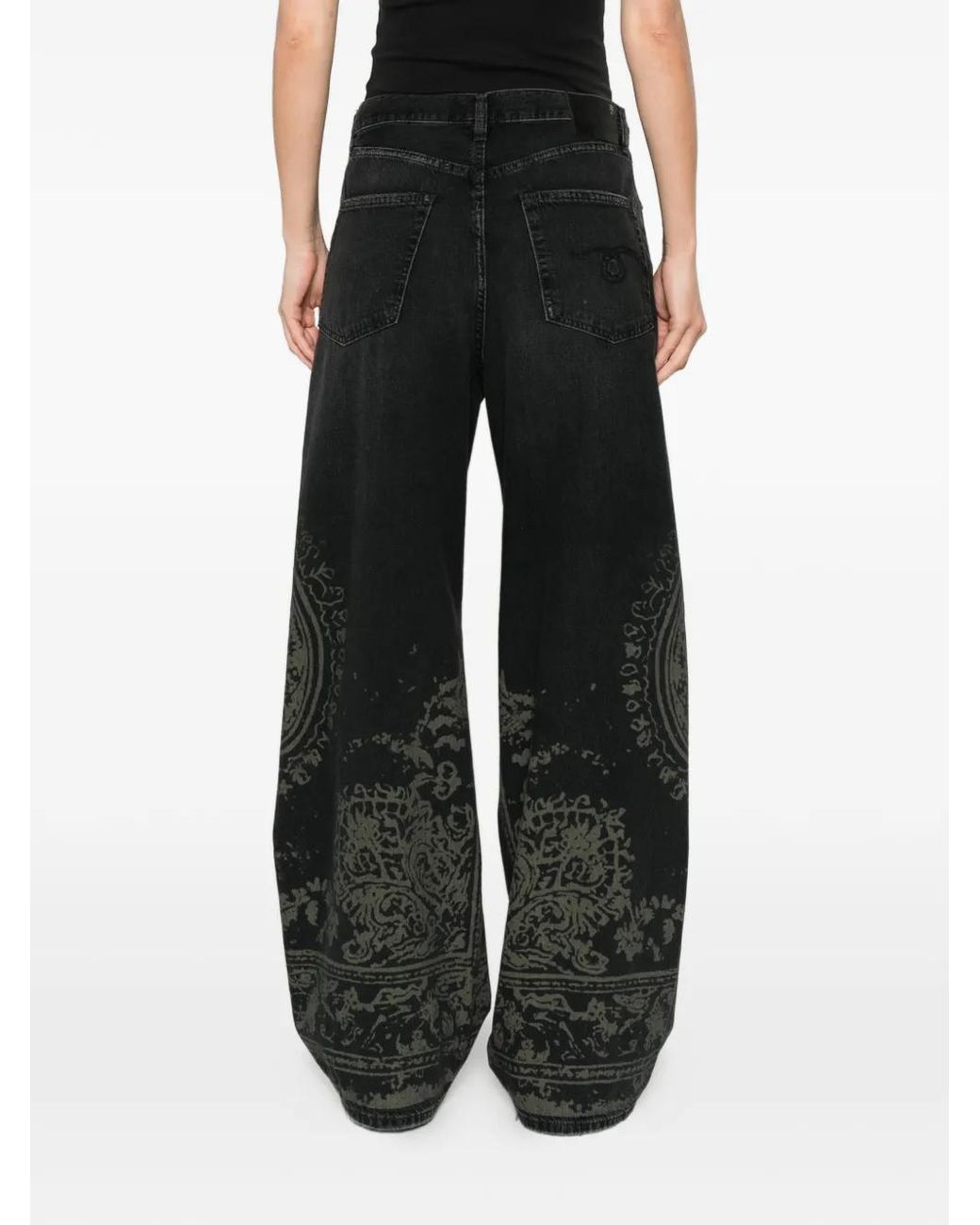 R13 Gray Damon Paisley Jeans
