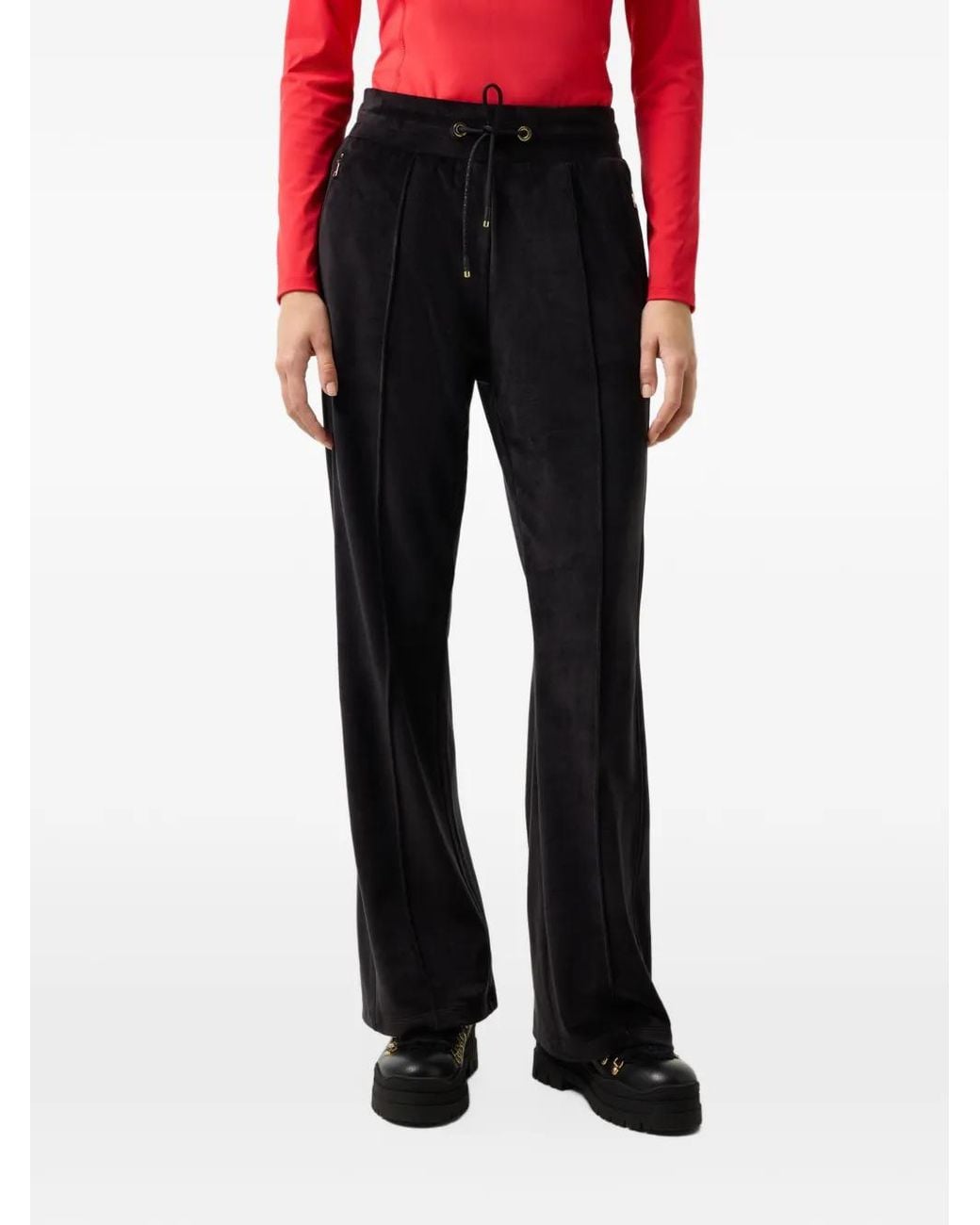 Bogner Black Felice Velvet-Effect Track Pants