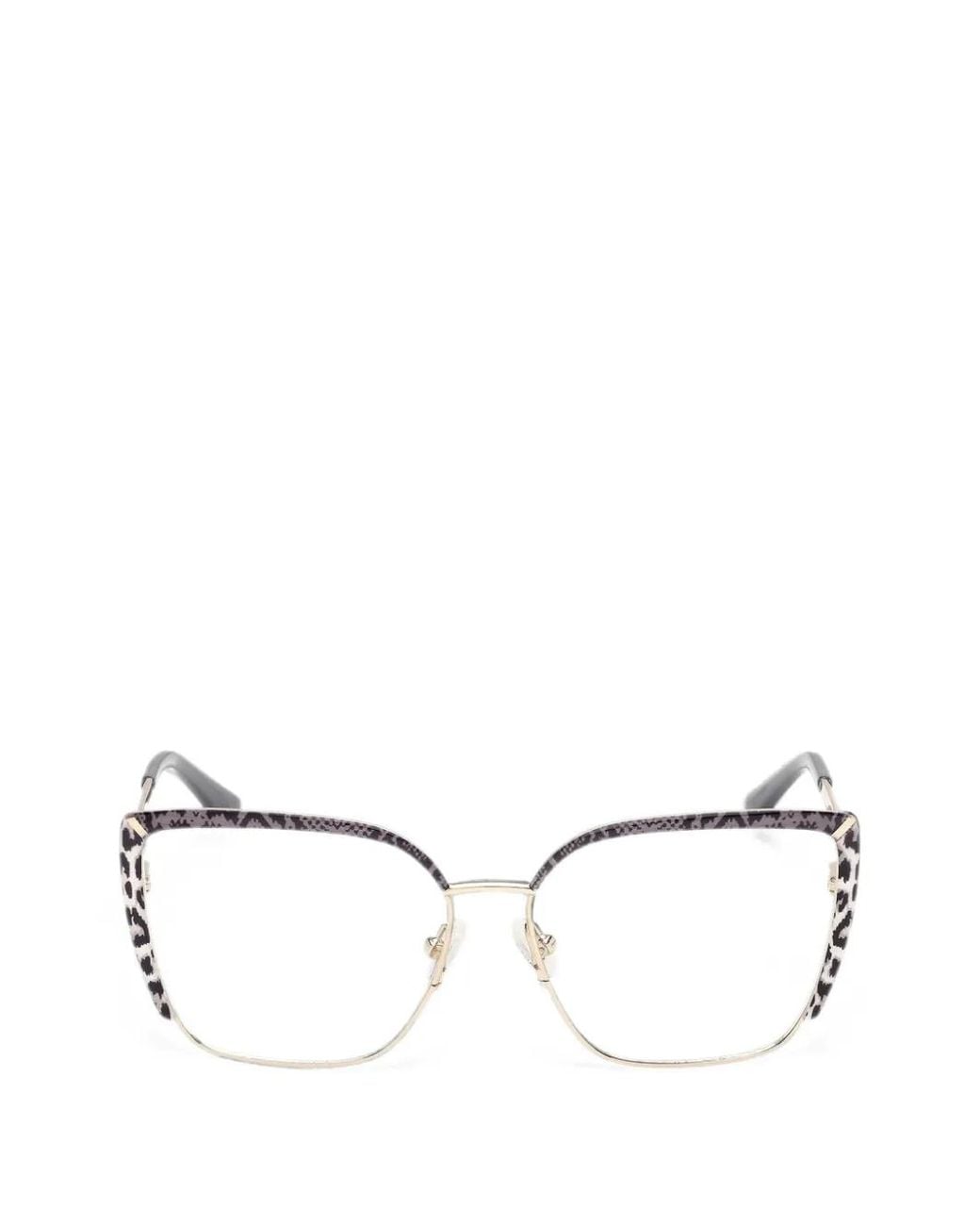 Guess Natural Leopard-Print Cat-Eye Glasses