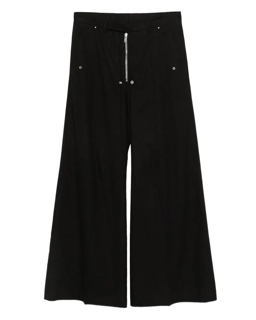 Rick Owens Black Zip Cotton Trousers for men