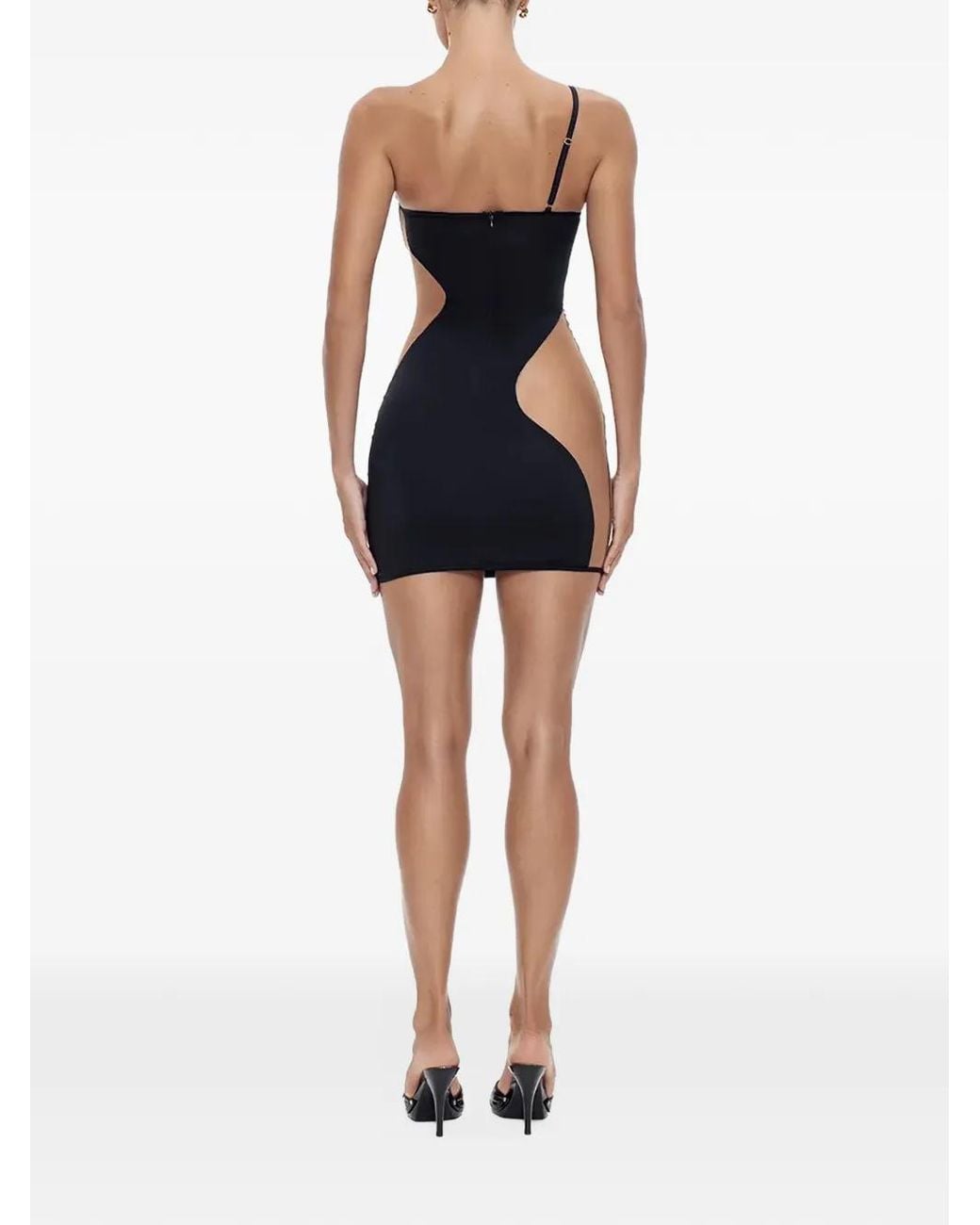GOD SAVES QUEENS Blue Carmen Cut-Out Asymmetric Mini Dress