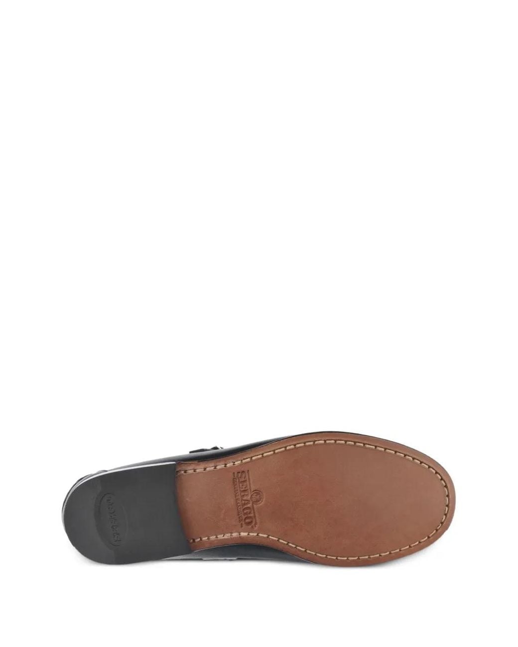 Sebago White Buckle-Strap Whipstitch Ballet Flats