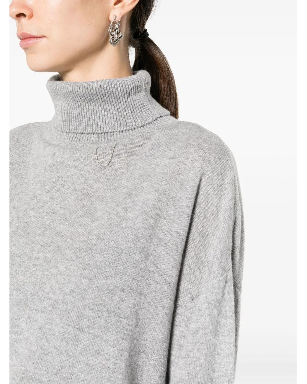 Max & Moi Gray Pretty Chain-Detail Jumper