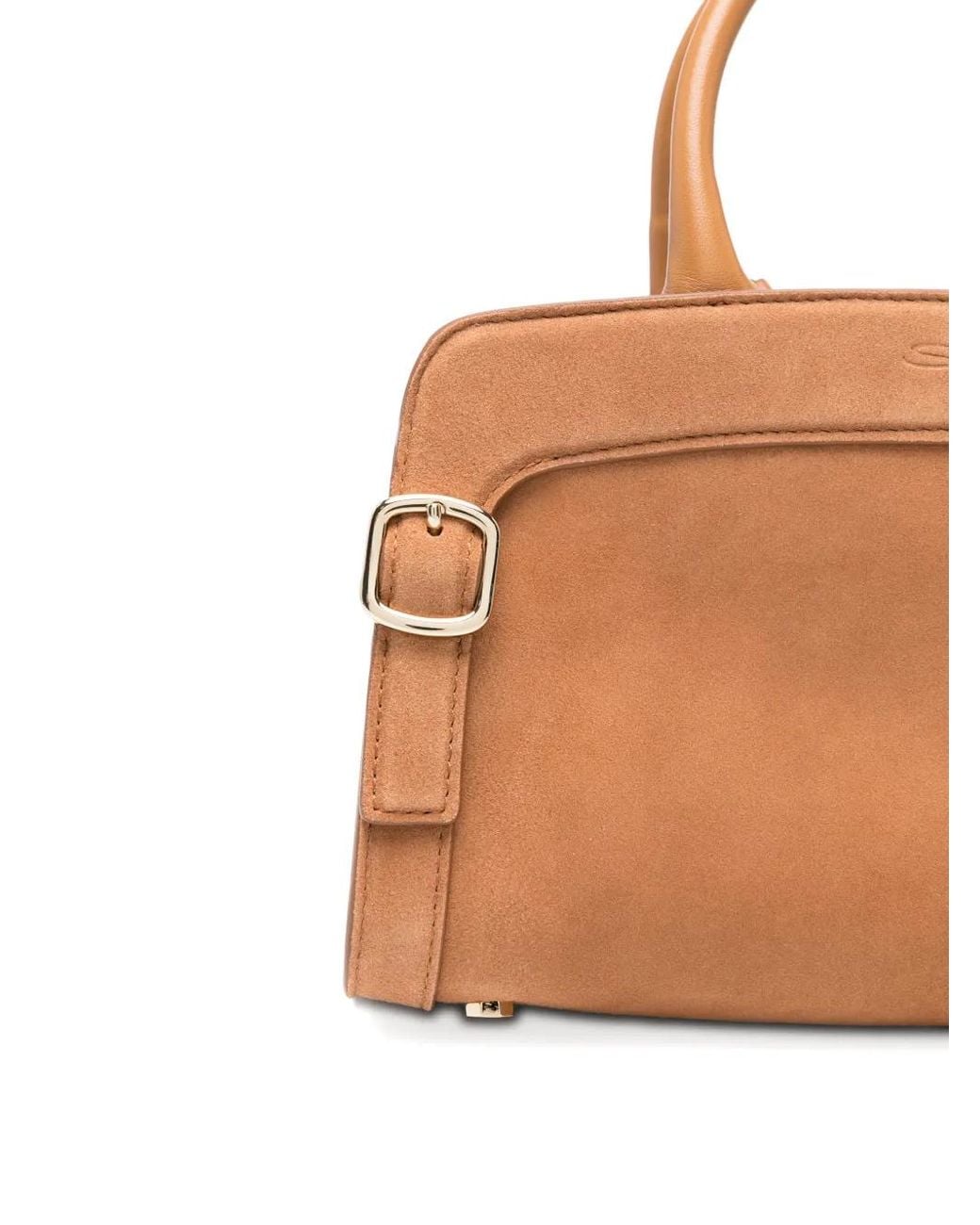 Santoni Brown Didi Buckle-Detail Tote Bag